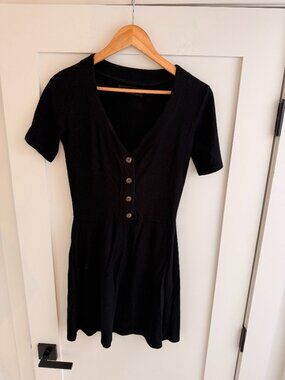 Reformation Mini Black Dress, Size: M